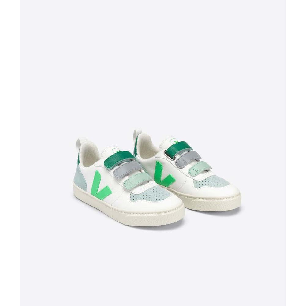 παπουτσια παιδικα Veja V-10 CHROMEFREE White/Green | GR 741MQZ